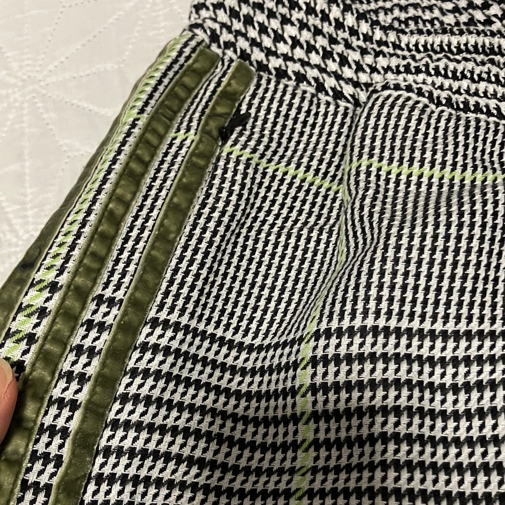 Checked Grey Wide-Leg Drawstring Pants - Picture 7 of 13